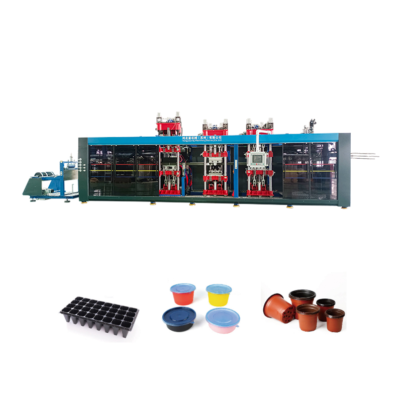 HYX-7161 Hela automatiska positiva och negativa tryck 4 stationer Termoforming Machine